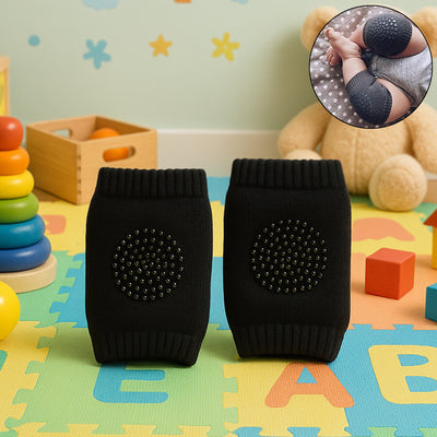 Black Wool Knit Toddler Leg Warmers - Knee Protection