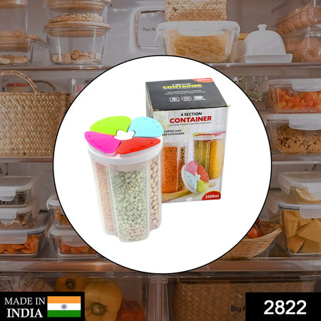 4 Section Storage Containers Airtight Transparent Food Plastic Storage Container - LootFaat