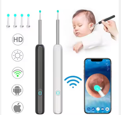 HD Wireless Ear Wax Removal Camera – Smart Visual Ear Cleaner with LED Light & App Support