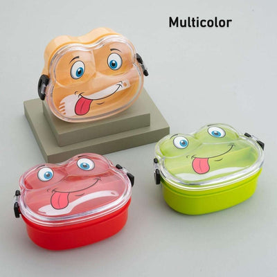 Double Layer Froggy Shape Lunch Box With Spoon (1 Pc  Mix Color) - second image
