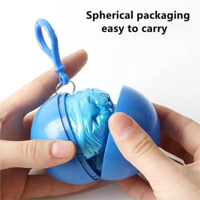 Disposable Raincoat For Kids With Hood And Attachable Round Case Clear Plastic Raincoats For Emergency Girls Boys Disposable Emergency Ball Raincoat For Traveling And Outdoor Activities (1 Pc  Multicolor) - second image