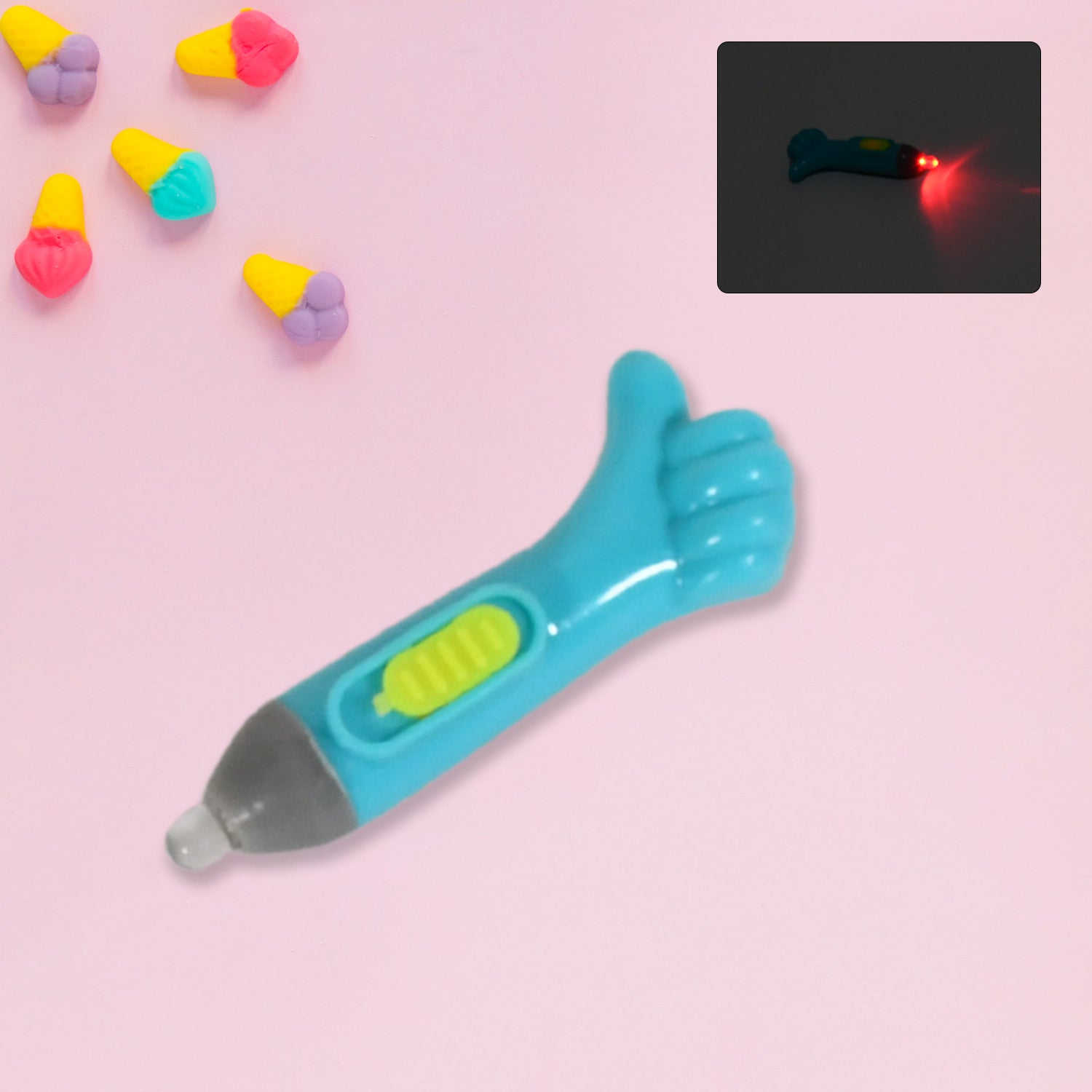 Thumb Shaped Light Lightning Keychain Lightning Toy Thumb Shape Led Light - LootFaat