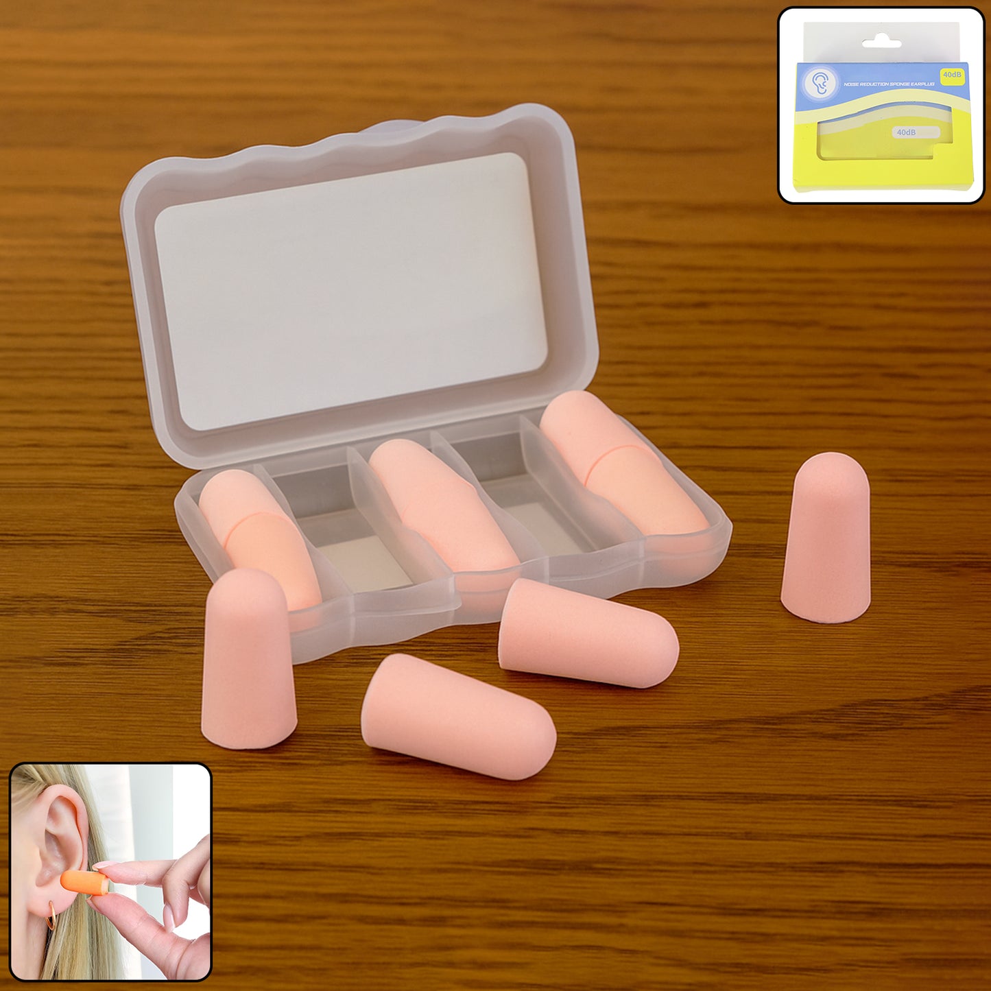 Foam Ear Plugs With Portable Storage Box (5 Pairs)
