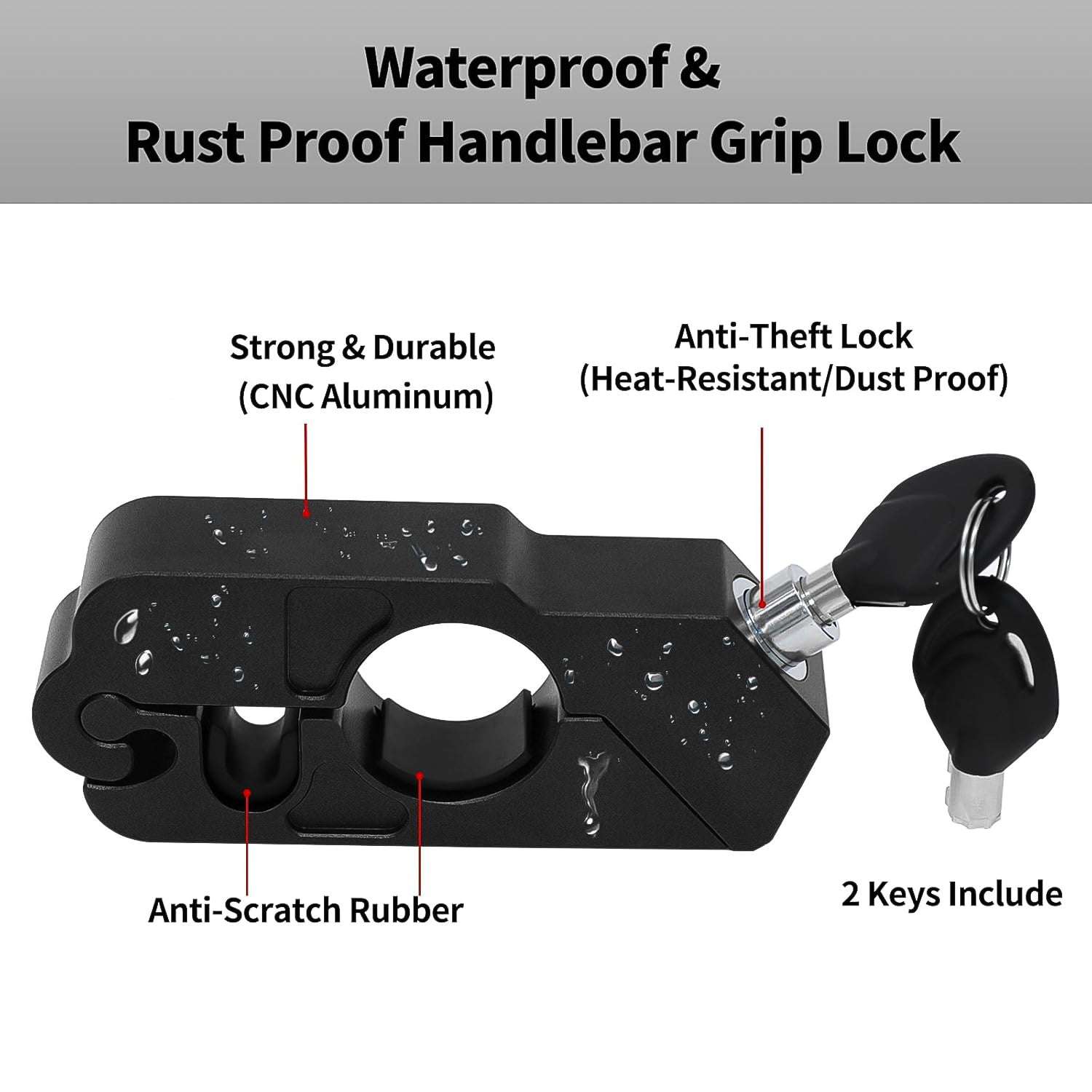 Motorcycle Grip Lock Universal Motorcycle Handlebar Throttle Grip Security Lock - LootFaat