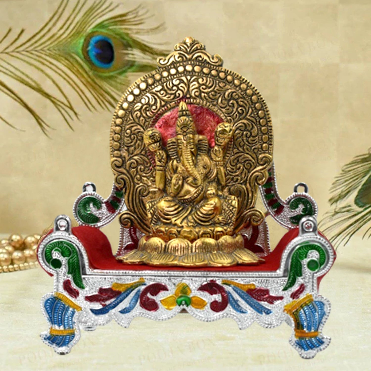 Big Singhasan Bal Gopal Used In All Kinds Of Household And Official Places For Placing Gods Sculpture Over It. - LootFaat