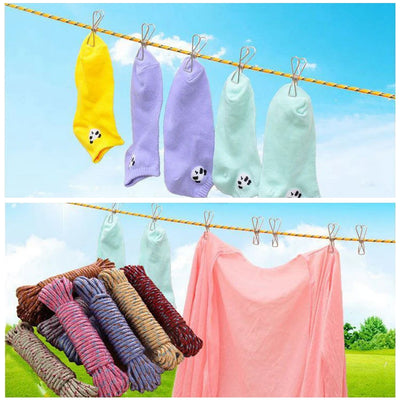 10 Meter Heavy Duty Laundry Drying Clothesline Rope Portable Travel Nylon Cord Sturdy Clothes Line For Outdoor Camping Indoor Crafting Art Projects
