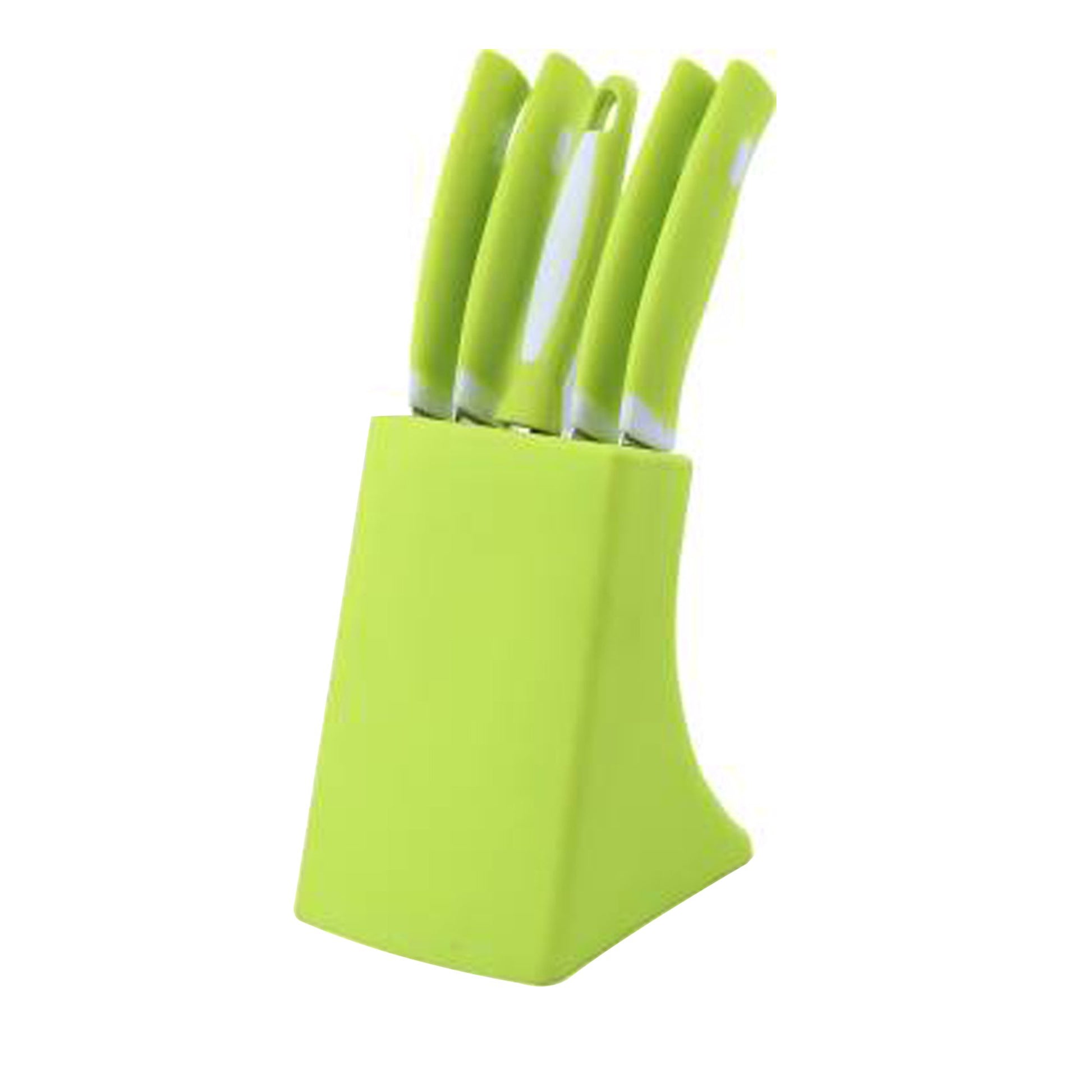 Stainless Steel Knife  Peeler Set With Stand - 6 Pcs - LootFaat