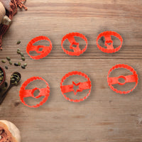 5978  Cookie Cutters Set Plastic Easter Biscuit Cutting Tool For Diy Cake Decoration Fondant Biscuit Cookie Pastry Sandwich (6 Pc Set )