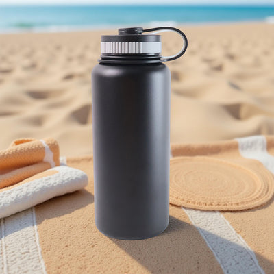 1L Black Stainless Steel Vacuum Insulated Water Bottle - Hot & Cold - second image