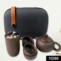 Portable Kung Fu Tea Set With A Portable Travel Bag (Set Of 6pcs) - LootFaat