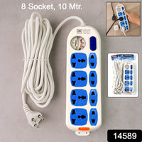 8 Socket Heavy Duty Extension Board with 10 Meter Cable