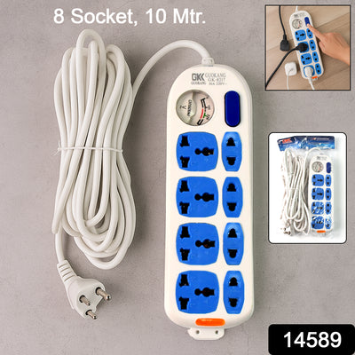 8 Socket Heavy Duty Extension Board with 10 Meter Cable