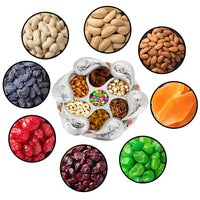 Multipurpose 7 Compartment Dry Fruit Serving Rotating Tray  Candy Chocolate Snacks Storage Box Masala Box - LootFaat