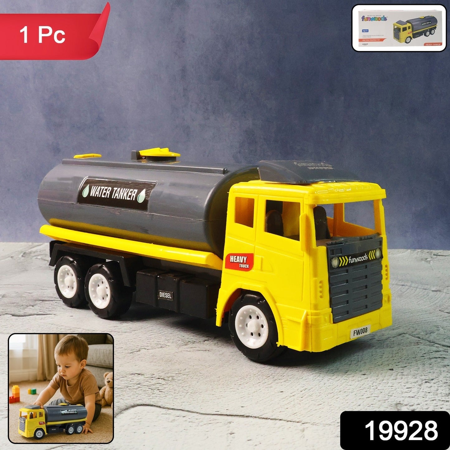 Premium Funwoods Water Tanker Toy Truck Toys - Premium Quality - Best Quality & Value
