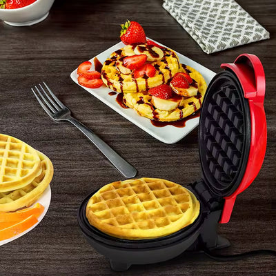 Mini Waffle Maker - Compact Electric Waffle Iron for Breakfast, Desserts & Snacks