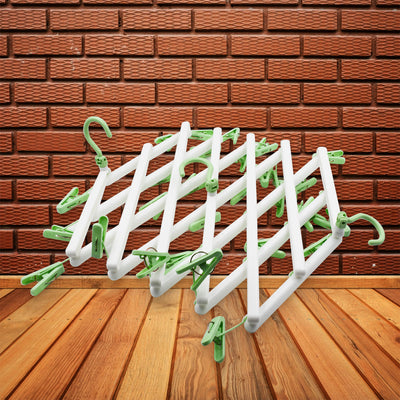 Big Adjustable Clothes Hanger Windproof Tumble Dryer Extendable Socks Washing Liner Plastic Drying Rack Sock Hanger Foldable Hanger Underwear Dryer With 29 Clips - second image