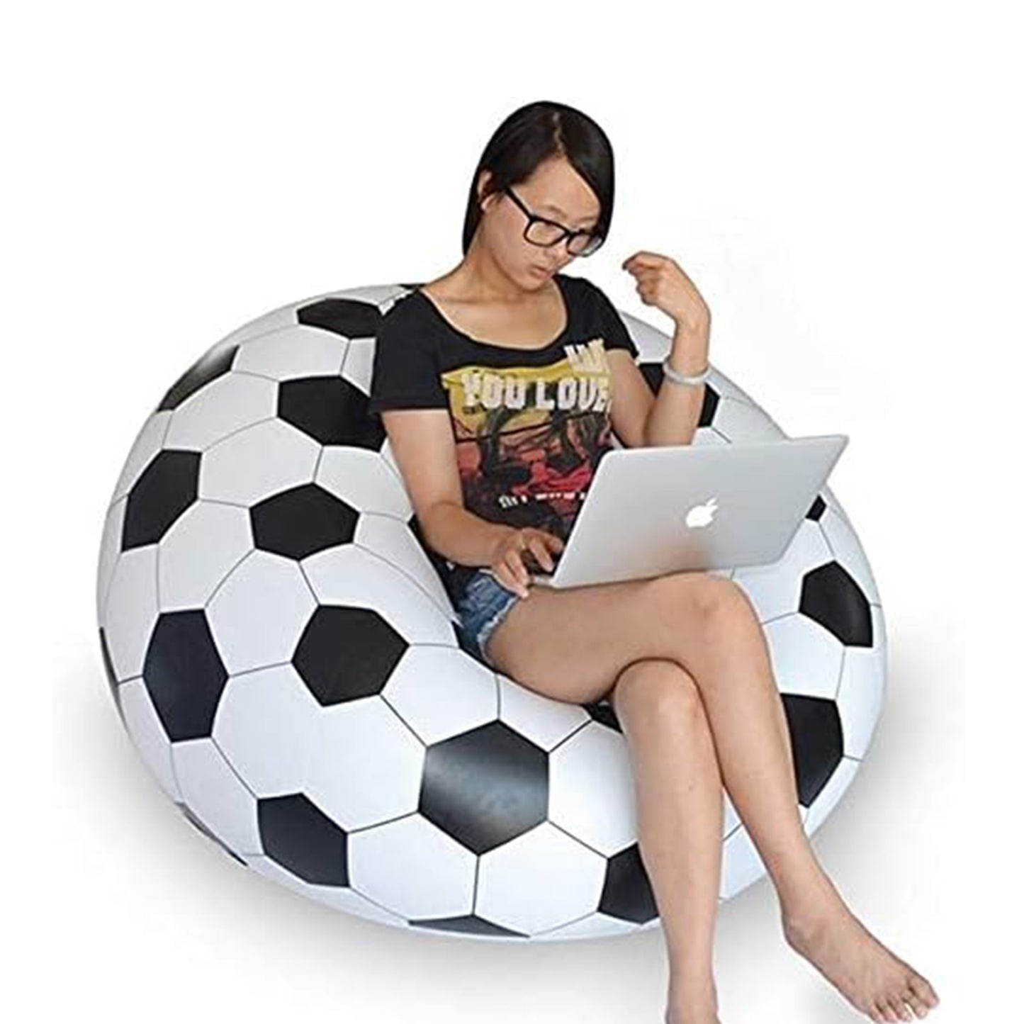 Inflatable Cartoon Sofa Chair - Foldable, Portable, for Kids & Adults (110cm x 80cm)