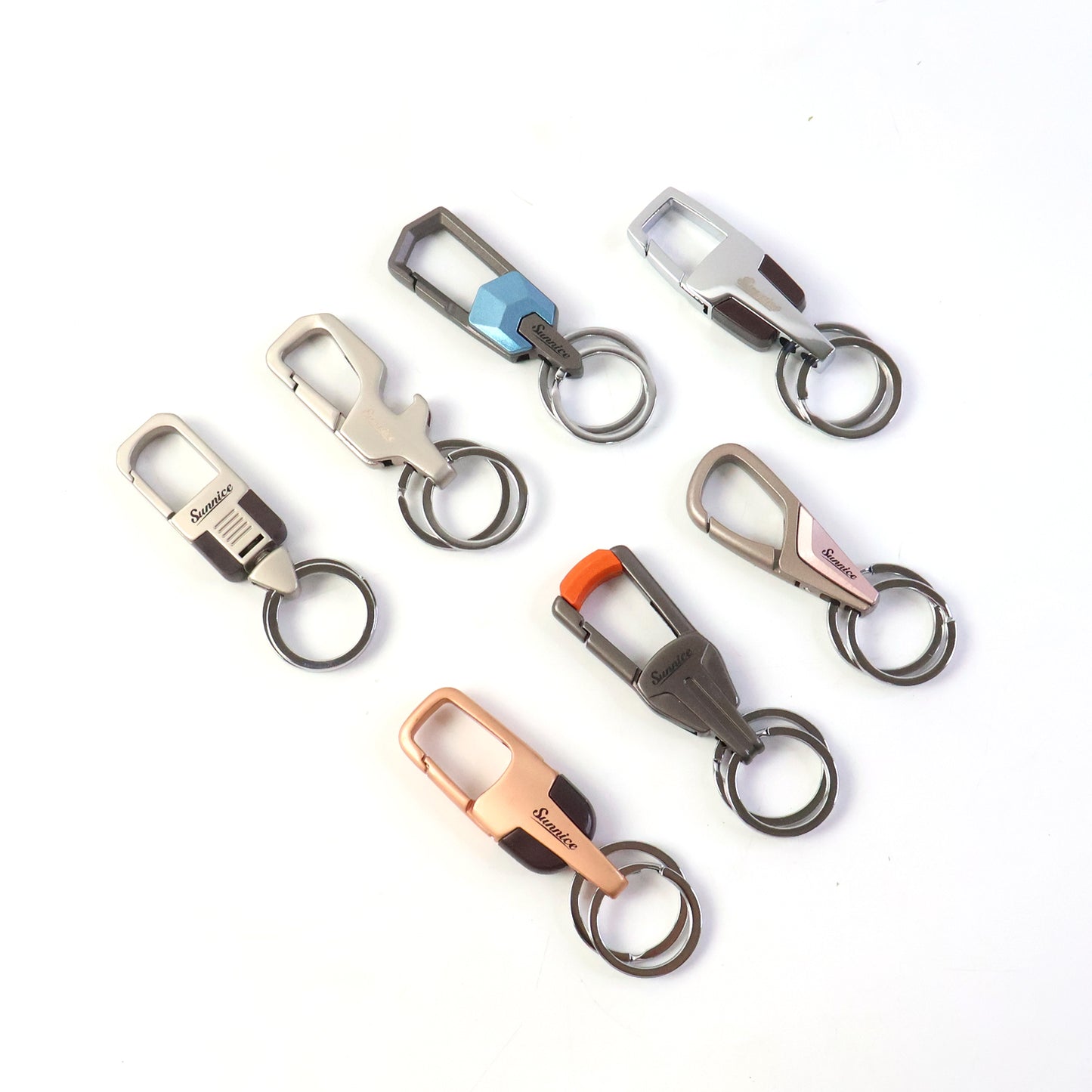 Premium Heavy-duty Metal Keychain With Carabiner Clip (1 Pc  Assorted Design)