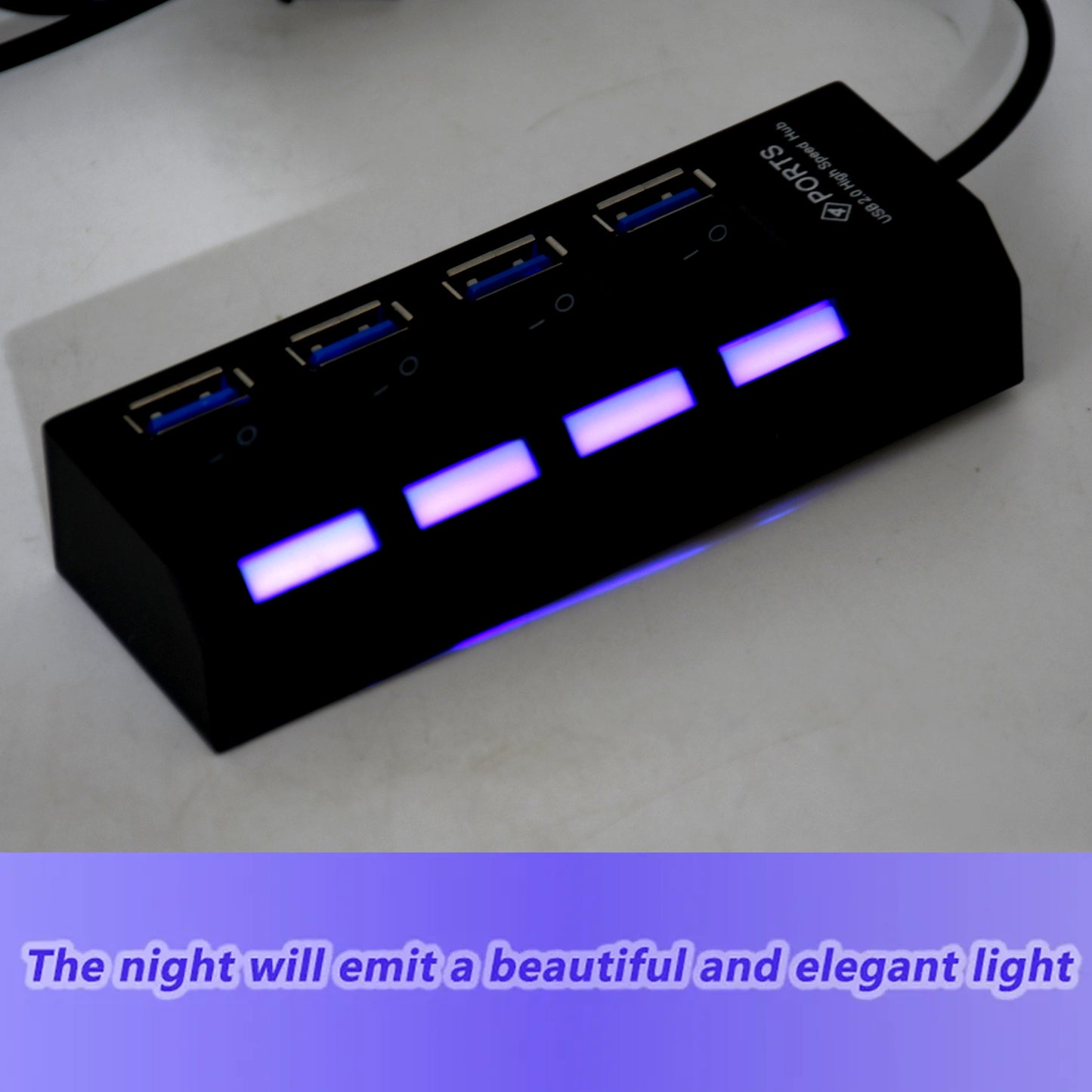 4 Port Usb Hub Usb 2.0 Hub Splitter High Speed With Onoff Switch Multi Led Adapter Compatible With Tablet Laptop Computer Notebook - LootFaat