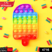Ice Cream Candy Shape Pop Fidget Toy Push Pop Bubble Fidget Sensory Toy For Kids And Adults Fidget Popper Stress Reliever Sensory Fidget Poppers - LootFaat