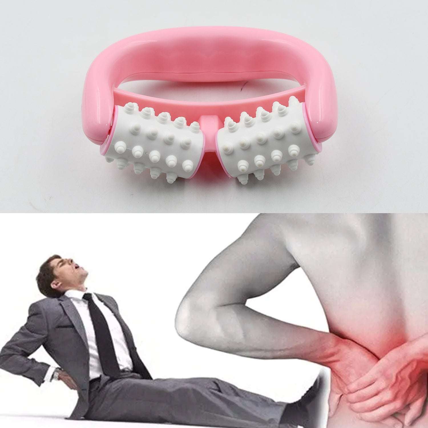 Manual Round Handle Plastic 2 Rollers Massage Roller Cellulite Roller For Legs Arms Back Muscle Pain Relief And Muscle Relaxation - LootFaat
