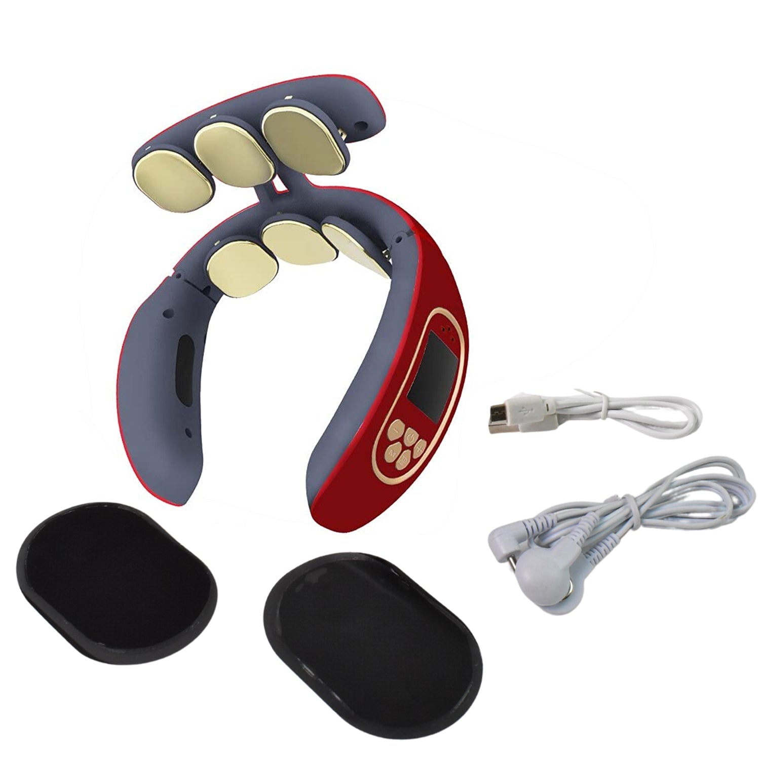 6 Heads Smart Electric Neck And Back Pulse Massager Wireless (1 Pc) - LootFaat