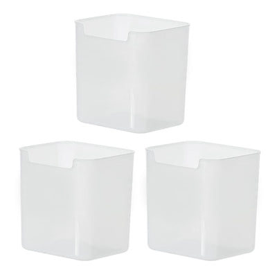 3pcs Clear Plastic Organizer Storage Versatile Kitchen Drawer Organizer Tray For Desk Makeup Bathroom Kitchen Pantry Cabinet - second image