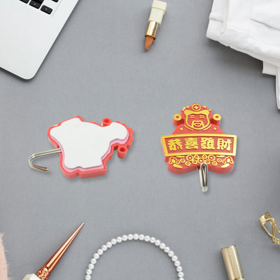 Multipurpose Strong Hook Self-adhesive Hooks For Wall Heavy Plastic Hook Sticky Hook Household For Home  Decorative Hooks Bathroom  All Type Wall Use Hook  Suitable For Bathroom Kitchen Office (2 Pc Set) - second image