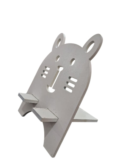 wooden white mobile holde