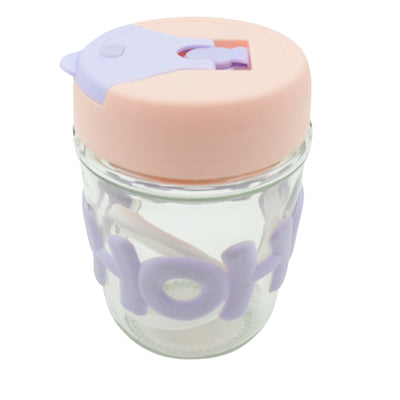 Printed Coffee Cup With Lid And Glass Cup For Tea And Coffee Mug Set Of 1 Glass Cappuccinos Cup Espresso Cup Big Juice Milk Cupgreen Tea Mug Portable Alphabet Water Cups High-value Coffee Cups 350 Ml - second image