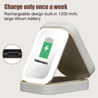 Portable LED Makeup Organizer with Dimmable Mirror – USB Rechargeable Travel Cosmetic Box