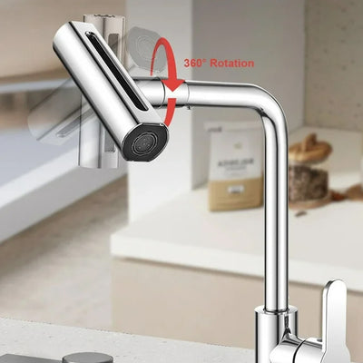 4-in-1 Multifunction Kitchen Faucet with Waterfall & 360° Rotation - second image