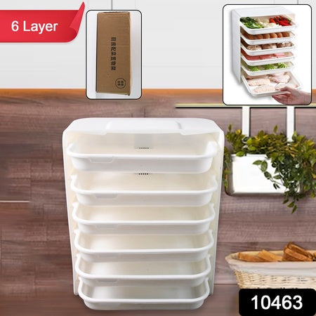 Plastic 6 Layer Wall-mounted Food Organizer Rack (1 Set) - LootFaat