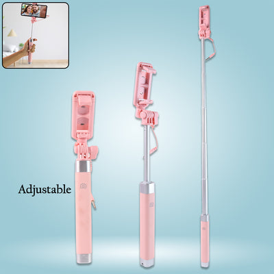 Wired Selfie Stick With Rearview Mirror  Built-in Shutter Button (1 Pc) - second image