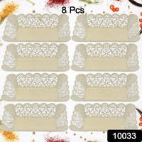 Rectangle Plastic Dinner Plate Snacks  Breakfast Restaurant Serving Trays Home School Coffee Hotel Kitchen Office (8 Pcs Set) - LootFaat