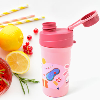 Plastic Lunch Box Leak Proof 2 Compartment With Bottle And Fork (1 Set  Mix Color) - second image