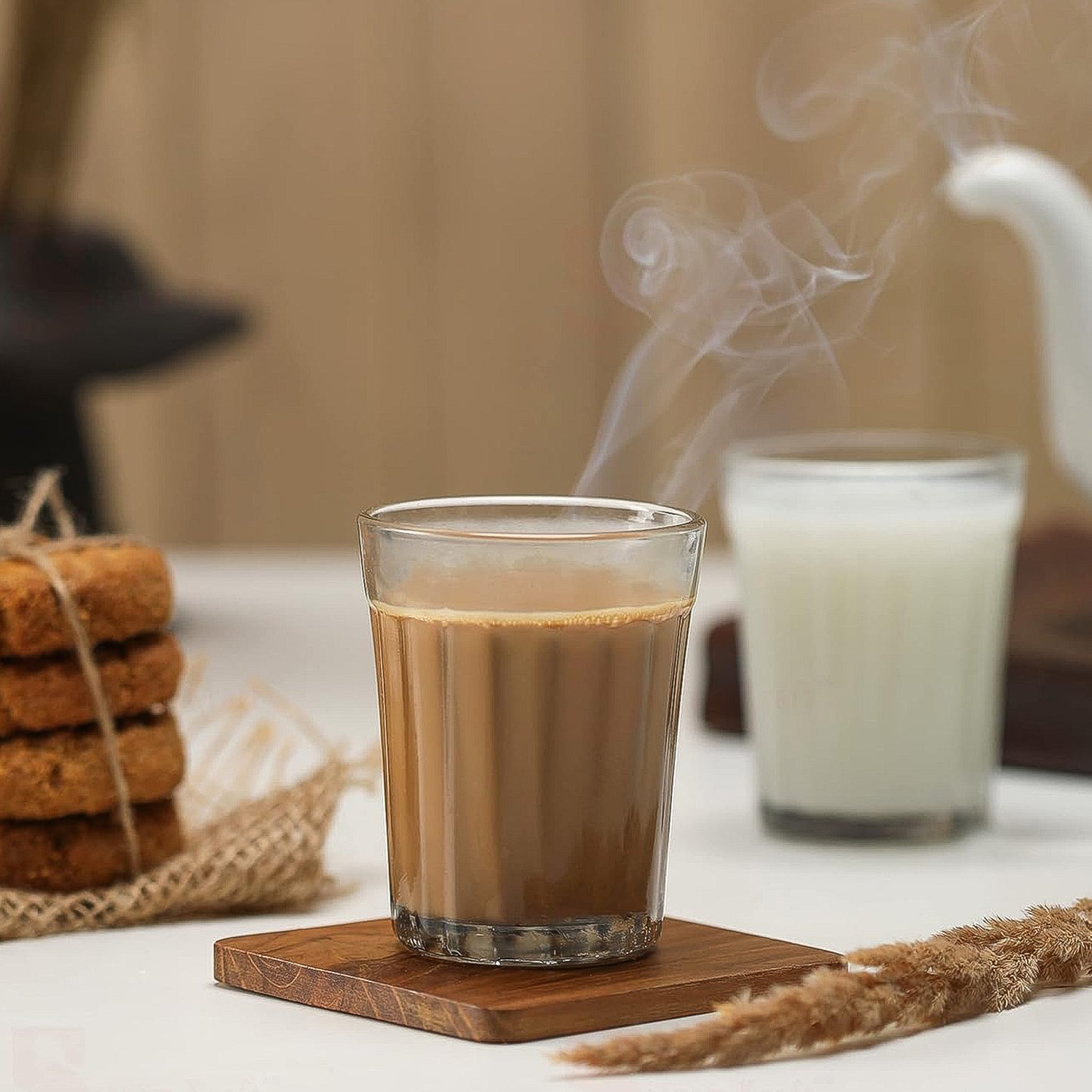 Supermom Plastic Chai Pyali Transparent Tea Glass Set (130ml  6 Pc)