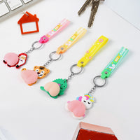Silicone Keychain With Wrist Strap  Squeeze Toy (1 Pc Mix Design)