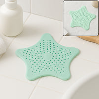 Mint Green Silicone Star Shaped Sink Filter Bathroom Hair Catcher Drain Strainers For Basin