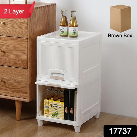 Multipurpose Storage Cabinet Storage Solutions Plastic Drawers  Multi Layer Wardrobe Storage Drawers  Foldable Multipurpose Drawer Units For Kitchen Bathroom Bedroom Cloth (2 Layer) - LootFaat