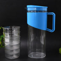 Transparent Stylish Premium Jug With Elegant Handle (2000 Ml Jug Approx  4 Pcs Plastic Glass)