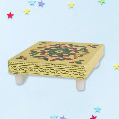 Multipurpose Traditional Decorative Design Wooden Chowkibajot (1 Pc Set) - second image