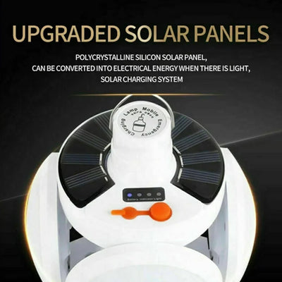 Solar Multi-functional Emergency Led Light Bulb With Usb Charging Led Camping Lamp Camping Lamp Usb Rechargeable 5 Brightness Light Modes Foldable Camping Light Sos Ip65 Waterproof Camping Light Blackout Emergency Equipment Camping Gadgets - second image