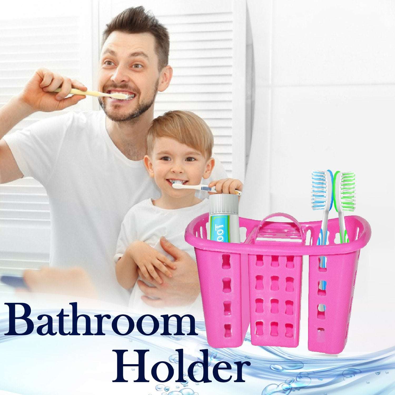 Toothbrush Toothpaste Bathroom Organizer Stand 4-in-1 Holder - LootFaat