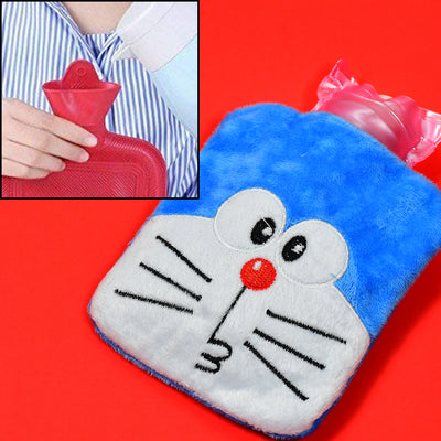 6504 Doremon Small Hot Water Bag With Cover For Pain Relief Neck Shoulder Pain And Hand Feet Warmer Menstrual Cramps. - second image