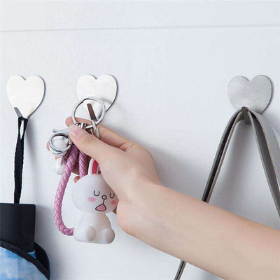 Heavy Duty Self Adhesive Hooks - Transparent Wall Hooks (3 Pack)