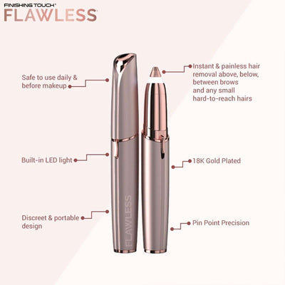 Painless Eyebrow & Facial Hair Remover - Electric Trimmer for Women