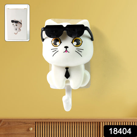 Cat Hook For Wall Cute Cat Key Hook With Sunglasses (1 Pc) - LootFaat
