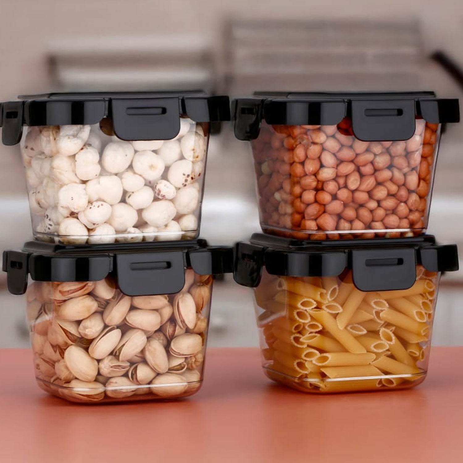 Plastic Food Storage Containers With Lid (4 Pcs Set  500 Ml) - LootFaat