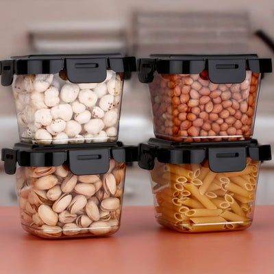 Leakproof Plastic Food Storage Containers with Lids (4 x 500ml)